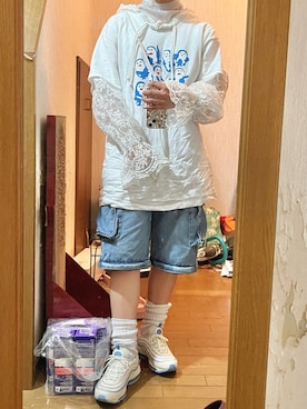 「WC（ダブル シー）のアイテム（トップス）」を使った、yamさん（レディース・154cm）の春コーディネート