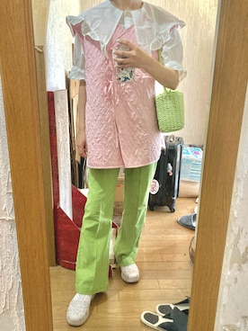 「WC（ダブル シー）のアイテム（シャツ/ブラウス）」を使った、yamさん（レディース・154cm）の夏コーディネート