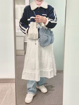 「at12:03（アットイチニーゼロサン）のアイテム」を使った、yamさん（レディース・154cm）の冬コーディネート