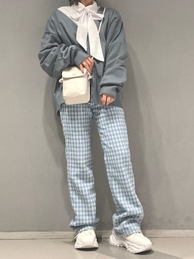 「WC（ダブル シー）のアイテム（スラックス）」を使った、yamさん（レディース・154cm）の冬コーディネート