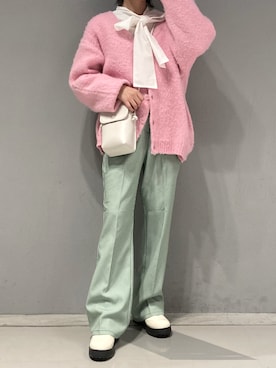 「WC（ダブル シー）のアイテム（カーディガン/ボレロ）」を使った、yamさん（レディース・154cm）の冬コーディネート