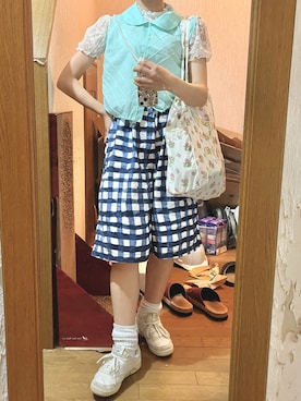「アイテム（トートバッグ）」を使った、yamさん（レディース・154cm）の秋コーディネート