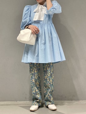 「WC（ダブル シー）のアイテム（スラックス）」を使った、yamさん（レディース・154cm）の春コーディネート