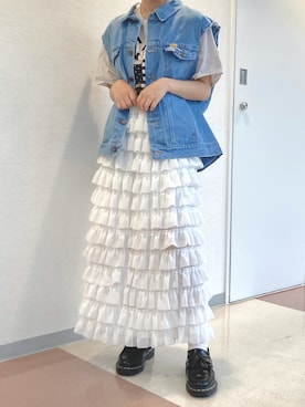「Dr. Martens（ドクターマーチン）の【別注】 ＜Dr.Martens＞∴ ADRIAN/シューズ ◆（ローファー）」を使った、yamさん（レディース・154cm）の夏コーディネート