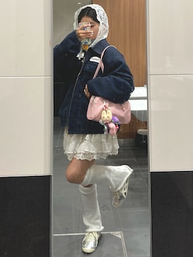 「タートルネック」｜「アイテム（レッグウォーマー）」を使った、yamさん（レディース・154cm）の冬コーディネート