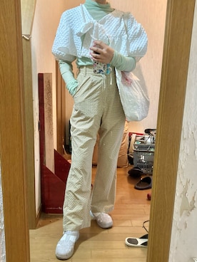 「WC（ダブル シー）のアイテム（スラックス）」を使った、yamさん（レディース・154cm）の夏コーディネート