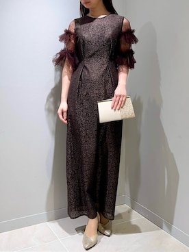 「AIMER（エメ）のアイテム（ドレス）」を使った、AIMERさん（レディース・158cm）の冬コーディネート