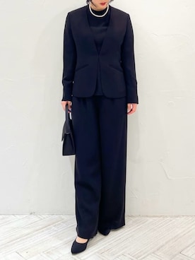 「アイテム（スーツパンツ）」を使った、AIMERさん（レディース・155cm）の秋コーディネート