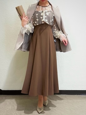「アイテム（クラッチバッグ）」を使った、AIMERさん（レディース・157cm）の秋コーディネート