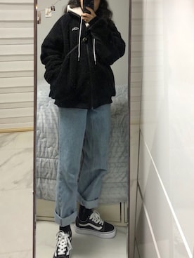 「LMCのアイテム（ジャケット/アウター）」を使った、yunbaluさん（レディース・154cm）の冬コーディネート