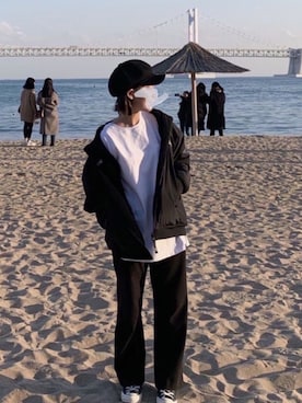 「LMCのアイテム（ジャケット/アウター）」を使った、yunbaluさん（レディース・154cm）の冬コーディネート