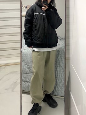 「LMCのアイテム（ジャケット/アウター）」を使った、yunbaluさん（レディース・154cm）の冬コーディネート