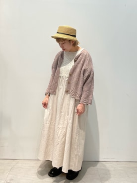 「Samansa Mos2（サマンサ モスモス）のモチーフレースワンピース（ワンピース）」を使った、うさ🐰さん（レディース・153cm）の春コーディネート