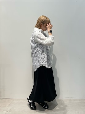 「Samansa Mos2 blue（サマンサモスモスブルー）のアイテム（ジャンパースカート）」を使った、うさ🐰さん（レディース・153cm）の春コーディネート