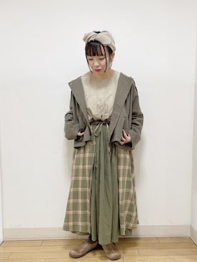 「いいね返し」｜「アイテム（その他アウター）」を使った、うさ🐰さん（レディース・153cm）の秋コーディネート