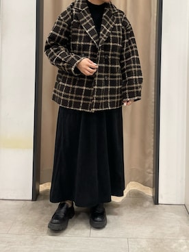 「Samansa Mos2 blue（サマンサモスモスブルー）のアイテム（その他アウター）」を使った、うさ🐰さん（レディース・153cm）の冬コーディネート