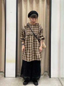 「サマンサモスモス」｜「アイテム（ハンチング/ベレー帽）」を使った、うさ🐰さん（レディース・153cm）の秋コーディネート