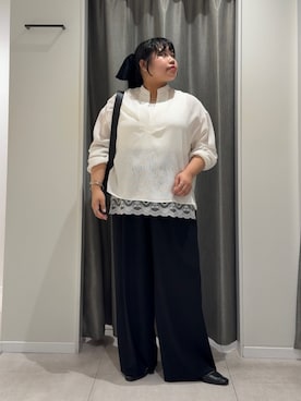 「COLLAGE GALLARDAGALANTE（コラージュガリャルダガランテ）の真夏も着たい長袖ヴィンテージメッシュスキッパーシアーシャツ（シャツ/ブラウス）」を使った、さわさん（レディース・152cm）の夏コーディネート