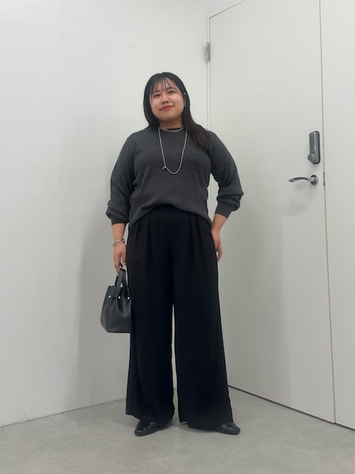 セール】【サイズ展開あり】ループ付きトロミワイドパンツ（その他