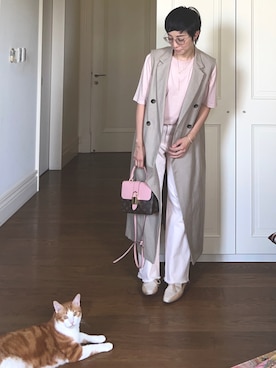 「eclat（エクラ）のアイテム（ジャケット/アウター）」を使った、eleceyesさん（レディース・155cm）の秋コーディネート