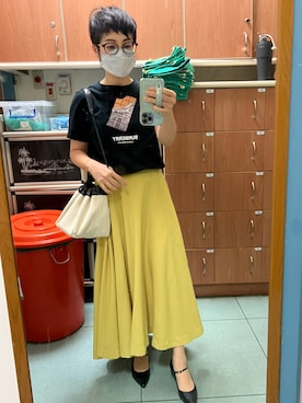 「JIL SANDER（ジルサンダー）のDRAWSTRING SM CROSSBODY（ショルダーバッグ）」を使った、eleceyesさん（レディース・155cm）の夏コーディネート