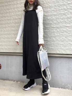 「メロートップス」｜「アイテム（ワンピース/ドレス）」を使った、wkn_a.wear114さん（レディース・159cm）の春コーディネート