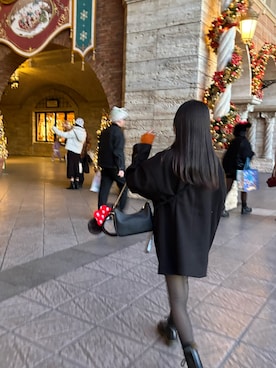 「PRADA（プラダ）のアイテム」を使った、千愛さん（レディース・152cm）の冬コーディネート