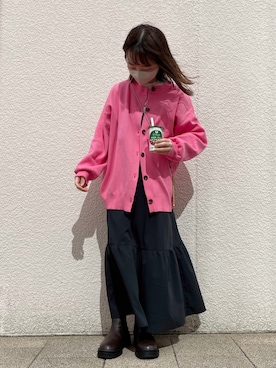ルージュ様 BIGシルエットクルーネックカーディガンLS 267392を使った