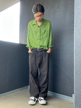 「F.U.L.L（フル）のアイテム（チノパンツ、ブラック系）」を使った、iSHiさん（メンズ・181cm）の夏コーディネート