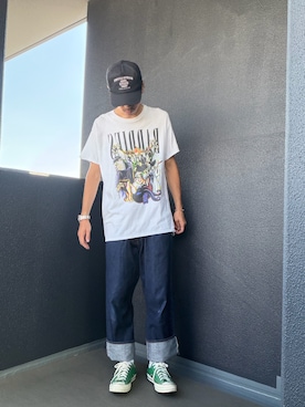 「CONVERSE（コンバース）のアイテム（スニーカー、グリーン系）」を使った、iSHiさん（メンズ・181cm）の秋コーディネート