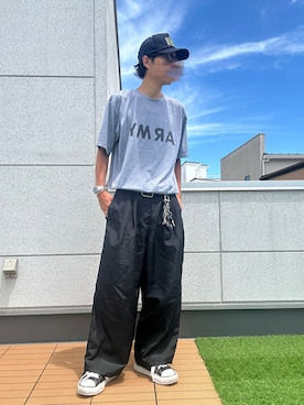 「ナイロンパンツ」｜iSHiさん（メンズ・181cm）の夏コーディネート
