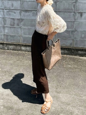 「blancle（ブランクレ）のアイテム」を使った、𝙔𝙐𝙆𝙄さん（レディース・162cm）の夏コーディネート