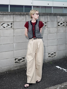 「YENNA（イェンナ）のアイテム」を使った、𝙔𝙐𝙆𝙄さん（レディース・163cm）の夏コーディネート