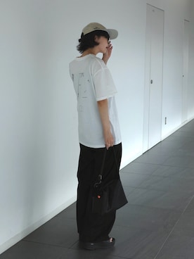 「アイテム（キャップ）」を使った、𝙔𝙐𝙆𝙄さん（レディース・163cm）の夏コーディネート