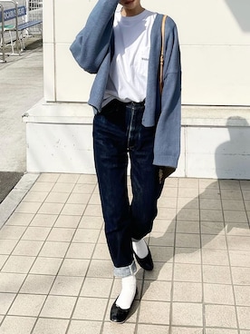 「A.P.C.（アーペーセー）のアイテム（バレエシューズ）」を使った、𝙔𝙐𝙆𝙄さん（レディース・162cm）の秋コーディネート