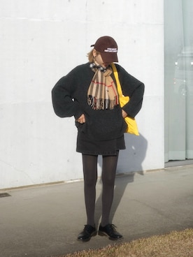 「アイテム（トップス）」を使った、𝙔𝙐𝙆𝙄さん（レディース・163cm）の冬コーディネート