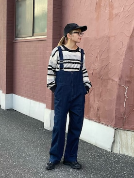 「ap retro（アプレトロ）のアイテム（オールインワン・サロペット）」を使った、𝙔𝙐𝙆𝙄さん（レディース・162cm）の秋コーディネート