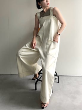 「ap retro（アプレトロ）のアイテム（オールインワン・サロペット）」を使った、𝙔𝙐𝙆𝙄さん（レディース・162cm）の春コーディネート