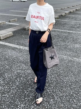 「CONVERSE TOKYO（コンバーストウキョウ）のアイテム」を使った、𝙔𝙐𝙆𝙄さん（レディース・162cm）の夏コーディネート