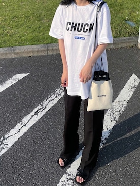 「classicalelf（クラシカルエルフ）のアイテム（スラックス）」を使った、𝙔𝙐𝙆𝙄さん（レディース・162cm）の夏コーディネート