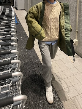 「77circa（ナナナナサーカ）のアイテム（ジャケット/アウター）」を使った、𝙔𝙐𝙆𝙄さん（レディース・162cm）の冬コーディネート