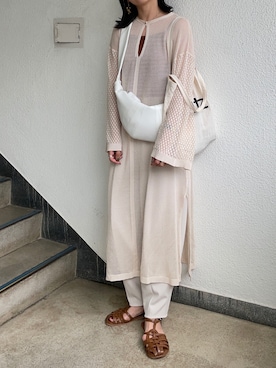 「ASTRAET（アストラット）のアイテム（パンツ）」を使った、𝙔𝙐𝙆𝙄さん（レディース・162cm）の夏コーディネート