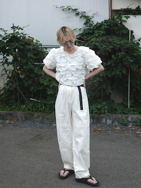 「YENNA（イェンナ）のアイテム」を使った、𝙔𝙐𝙆𝙄さん（レディース・163cm）の夏コーディネート