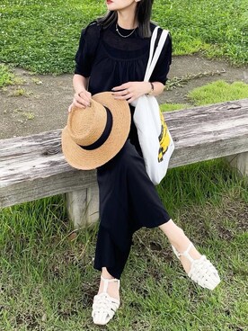 「Cheri（シェリ）のアイテム」を使った、𝙔𝙐𝙆𝙄さん（レディース・162cm）の夏コーディネート