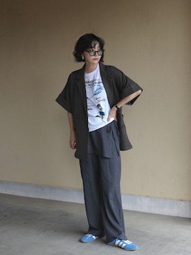「アイテム（ジャケット/アウター）」を使った、𝙔𝙐𝙆𝙄さん（レディース・163cm）の夏コーディネート