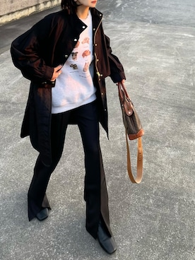 「NOMINE（ノミネ）のアイテム（ジャケット/アウター）」を使った、𝙔𝙐𝙆𝙄さん（レディース・162cm）の冬コーディネート