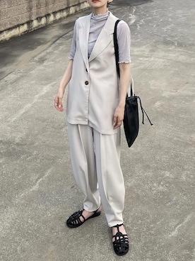 「ASTRAET（アストラット）のアイテム（パンツ）」を使った、𝙔𝙐𝙆𝙄さん（レディース・162cm）の春コーディネート