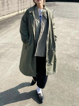 「秋トレンド2021」｜「アイテム（ダウンジャケット/コート）」を使った、𝙔𝙐𝙆𝙄さん（レディース・162cm）の秋コーディネート