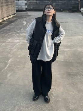 「Y-3（ワイスリー）のアイテム（その他アウター）」を使った、𝙔𝙐𝙆𝙄さん（レディース・162cm）の冬コーディネート
