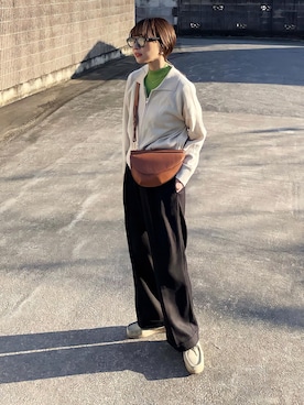 「ほめられ本命コーデ」｜「アイテム（モカシン/デッキシューズ）」を使った、𝙔𝙐𝙆𝙄さん（レディース・162cm）の冬コーディネート